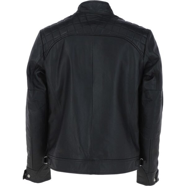 Luxurious Black Leather Moto Jacket Mens