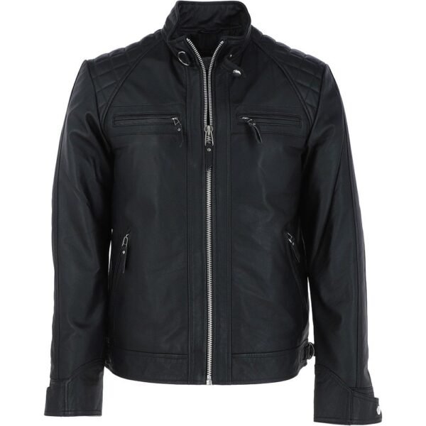 luxurious Leather Moto Jacket Black