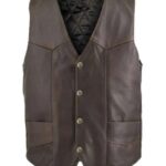 Mens Classic Brown Biker Vest