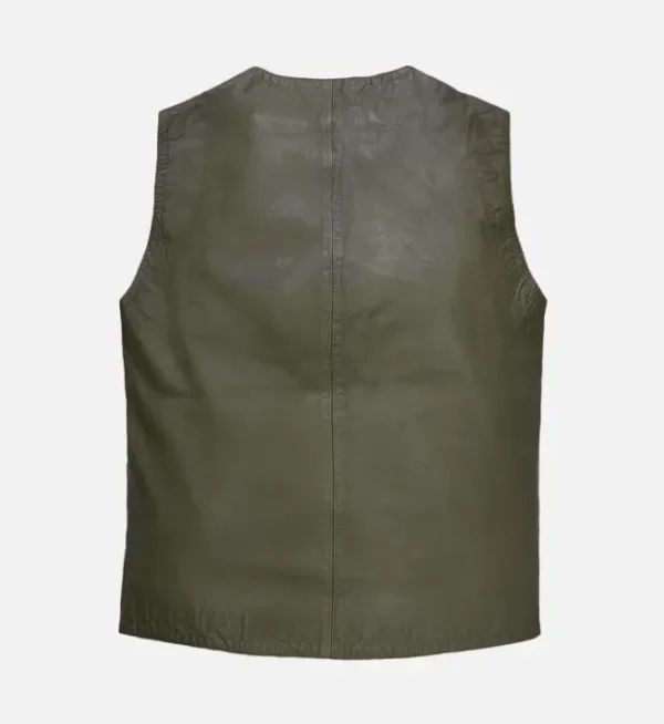 Mens-Green-Washed-and-Wax-Leather-Vest