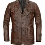 Authentic Mens Brown Leather Blazer