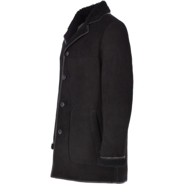 Mens black shearling coat classic