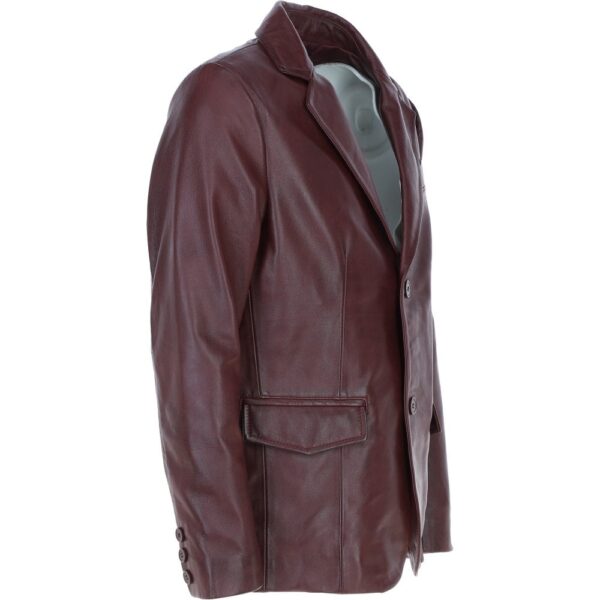Mens burgundy leather jacket