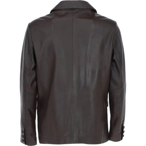 Mens chocolate brown leather jacket