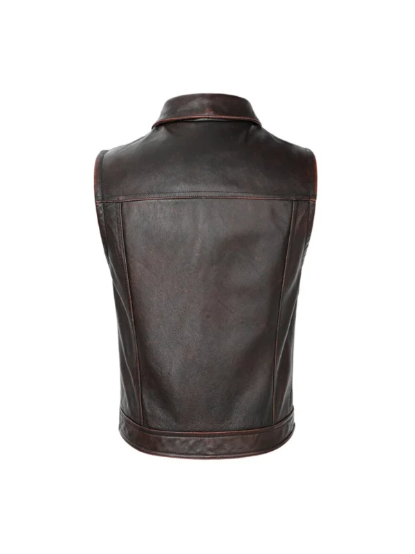 Mens leather biker vest