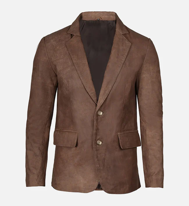 Mens Snuff Brown Leather Blazer