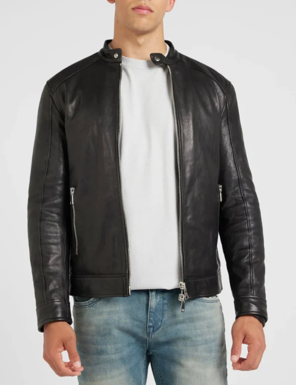 Mens leather outerwear