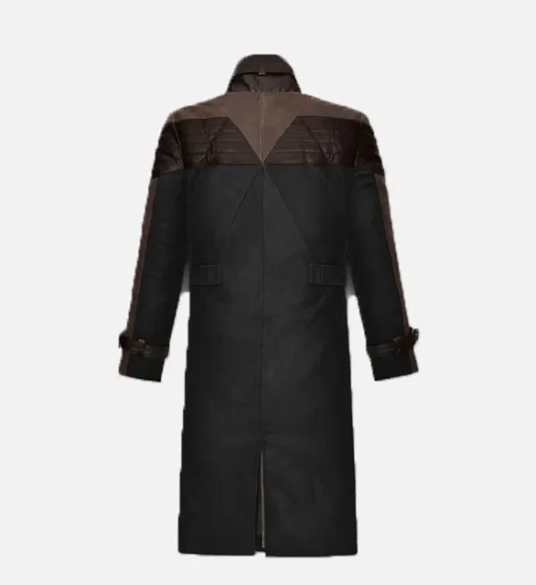 Mens leather trench coat black brown
