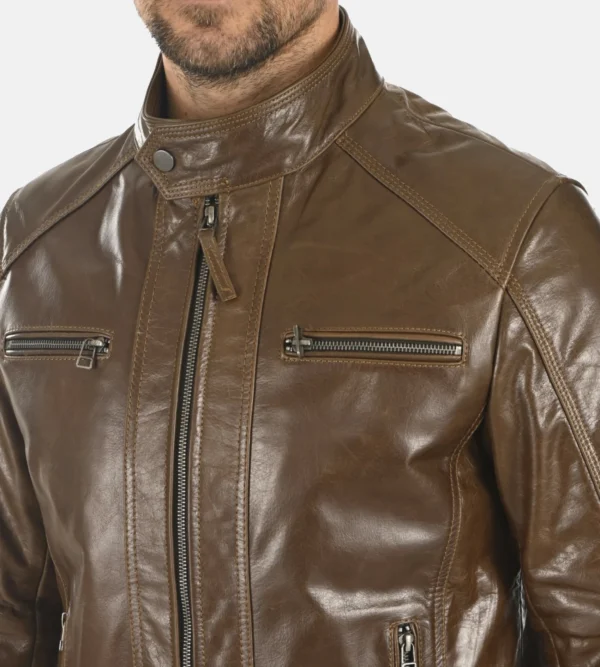Mens molton buffalo leather jacket
