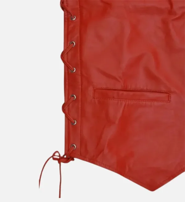 Mens orange leather vest