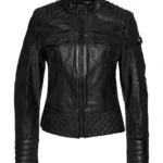Midnight Black Racer Leather Jacket Modern Elegance