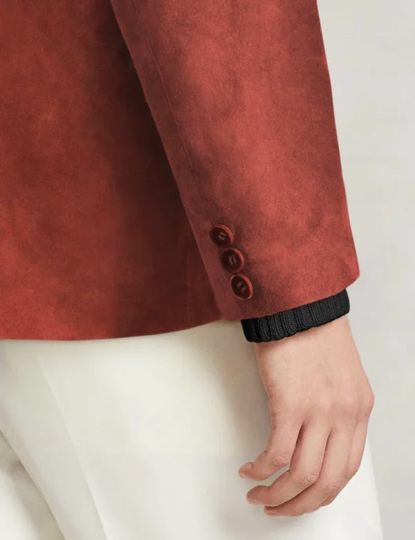 Mens red leather blazer