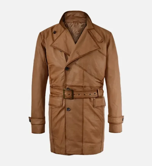 Royal Flying Tan Burnished Leather Coat For Men