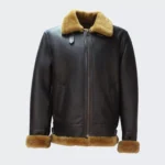 B3 Shearling Leather Moto Collar Jacket for Men