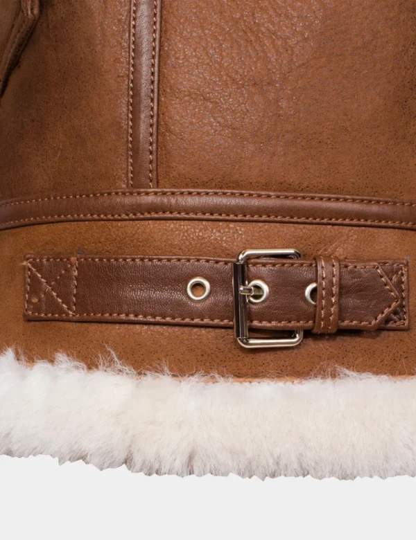 Mens wooden brown bomber