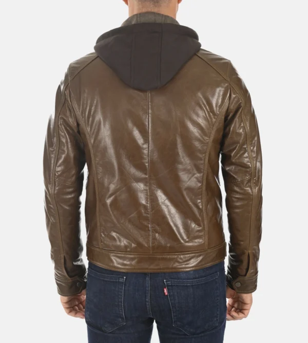 Mocca buffalo leather hoodie