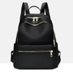 Chic Womens Backpack – Black Faux Leather