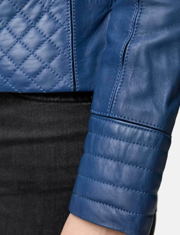 Navy blue leather jacket