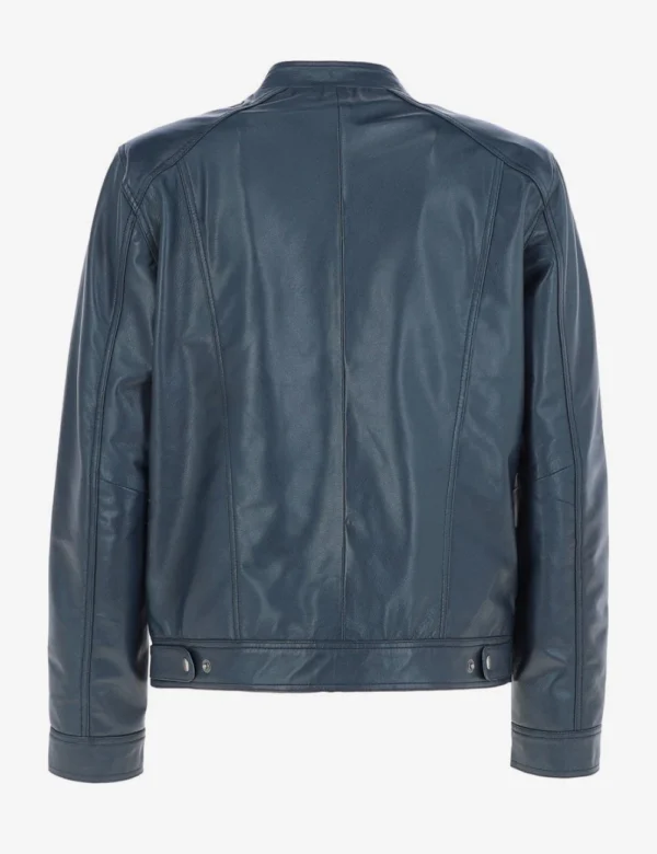 Navy leather jacket