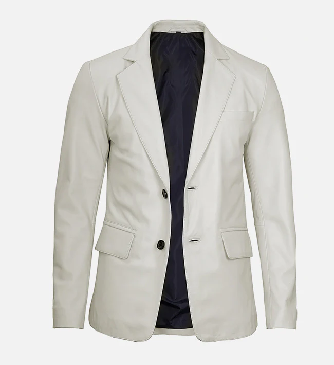 Off White Mens Blazer Real Leather Jacket