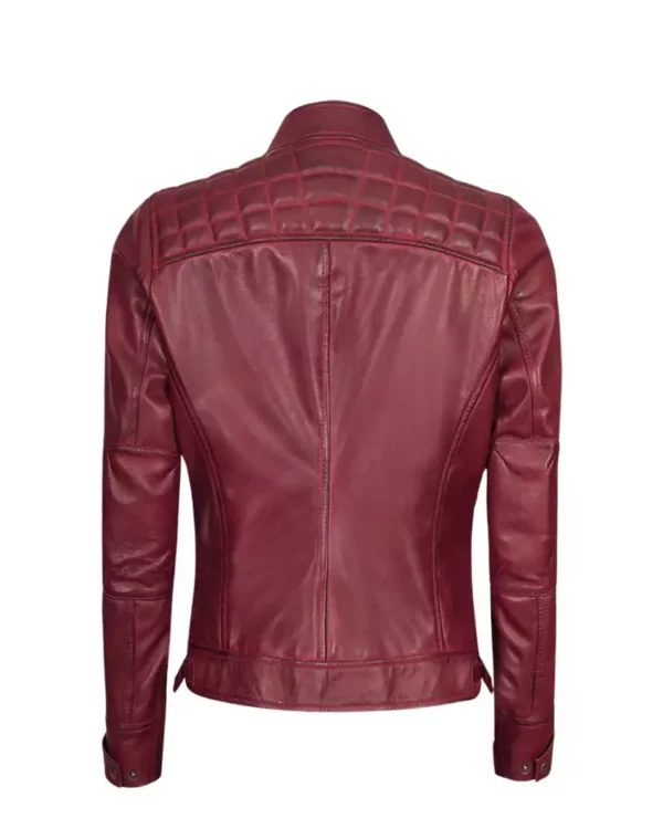 Quilted leather jacket for women