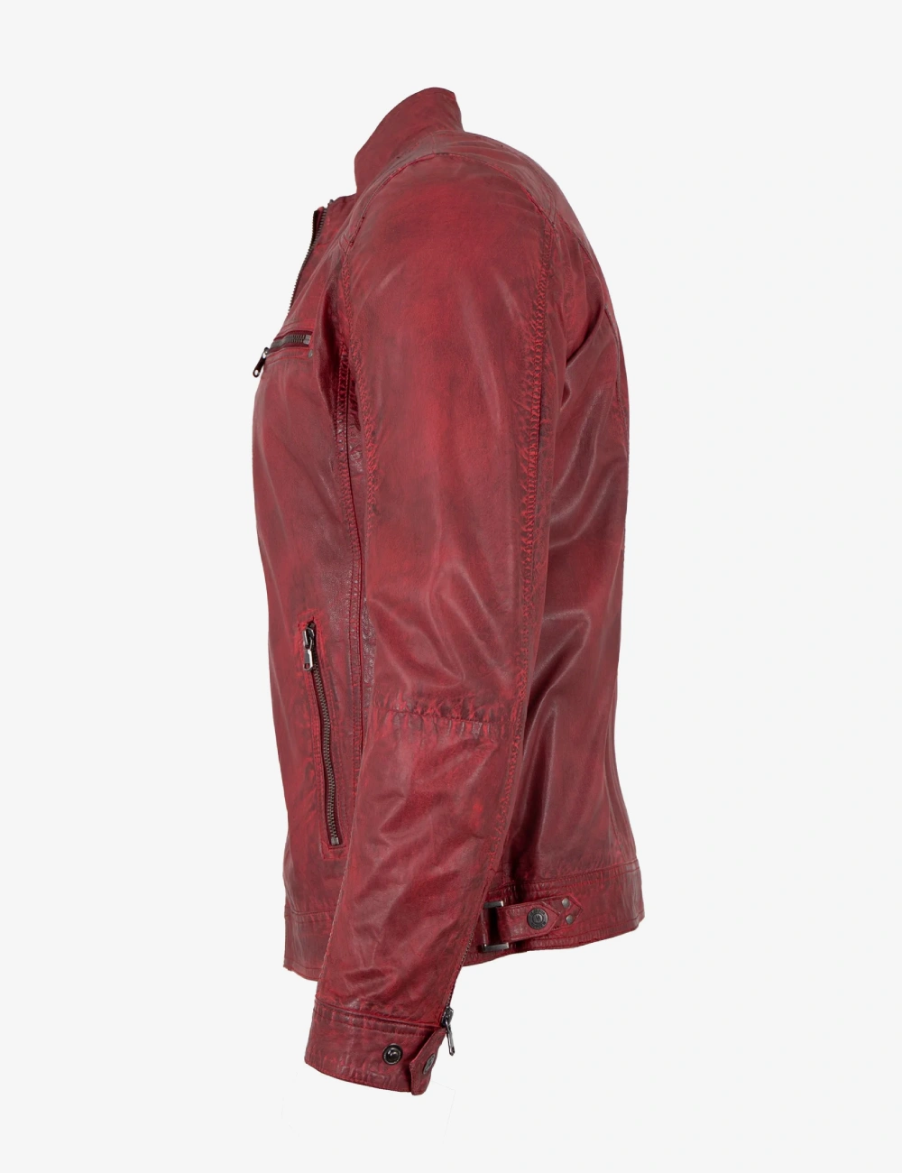 Red Racer Ionic Mens Real Full zippered Leather Jacket