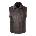 Genuine Cowhide Mens Biker Vest