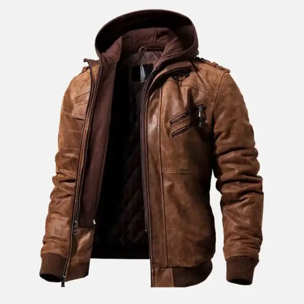 Real leather jacket men