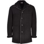Classic Mens Sheepskin Black Coat