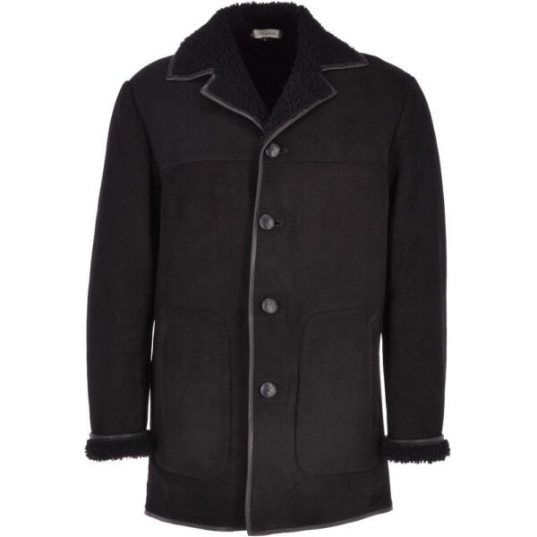 Classic Mens Sheepskin Black Coat