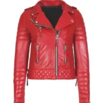 Quilted Red Boda Style Jacket for Women