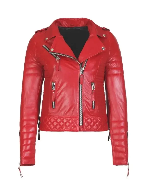 Quilted Red Boda Style Jacket for Women