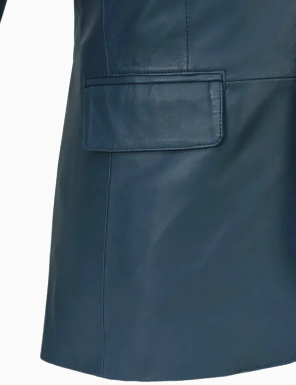 Regal sapphire leather blazer