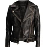 Women Rumy Distressed Motorcycle Jacket