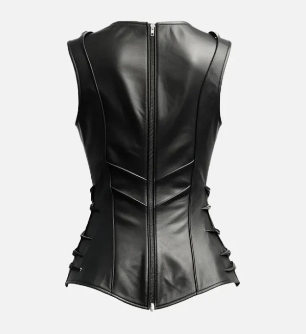 Retro style biker vest for ladies