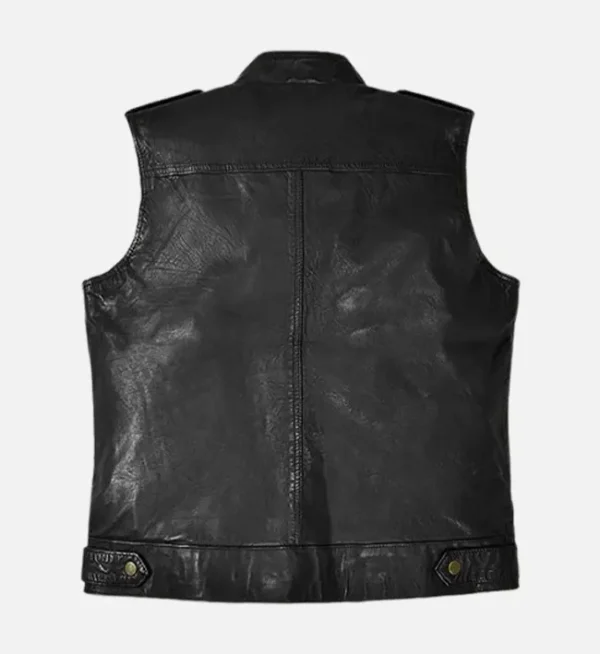 Rider style leather vest