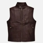 Road shaper Leather Vest For Mens