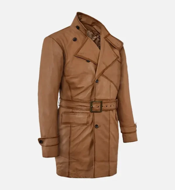 Royal flying tan leather coat men