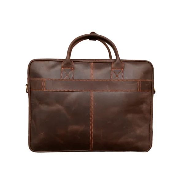Rustic leather laptop satchel