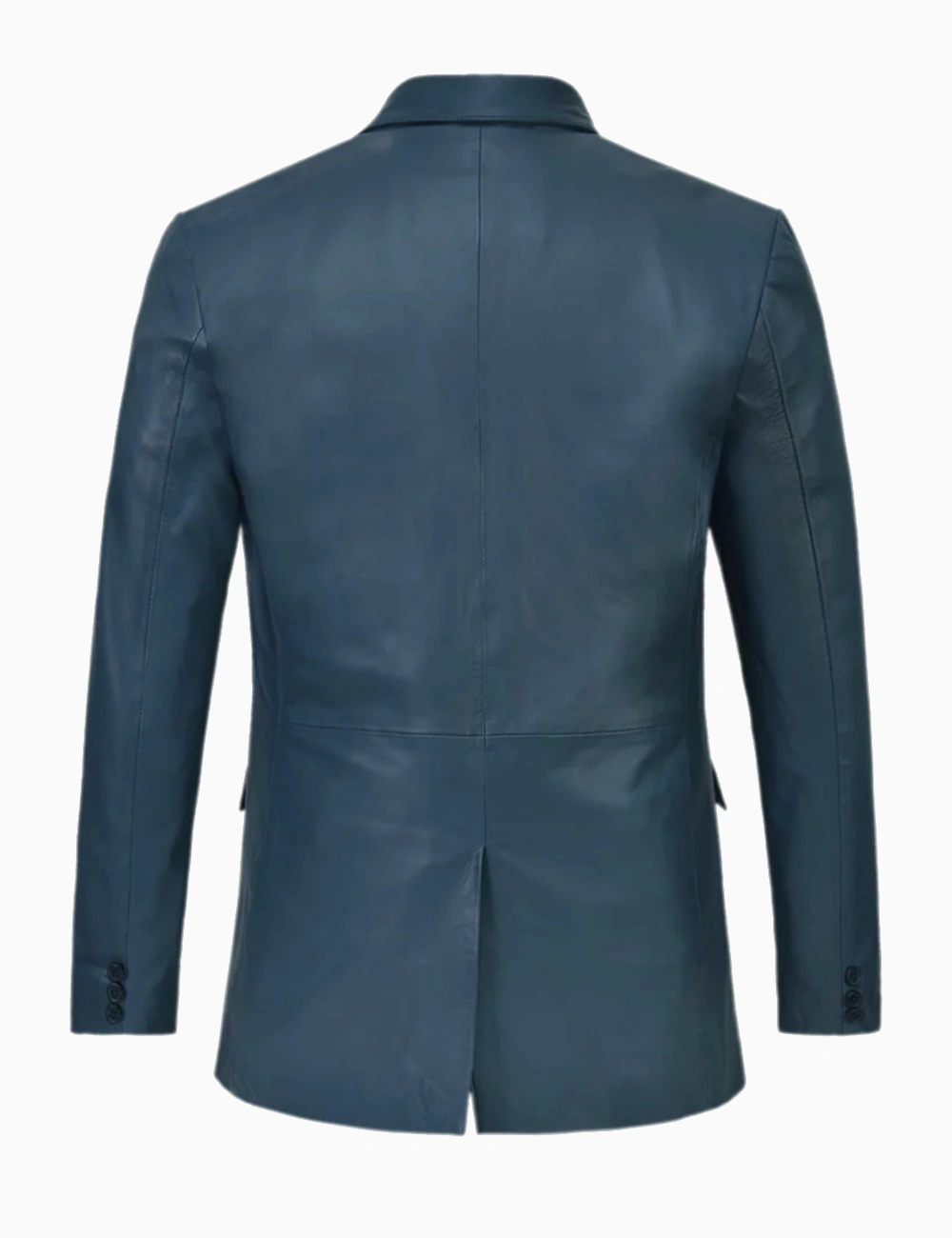Classic Regal Sapphire Navy Leather Blazer