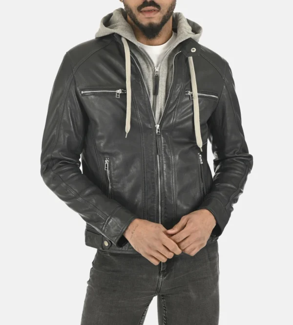 Shaldon lambskin hoodie jacket men