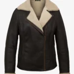 Brown Sheepskin Aviator Jacket Womens Exclusive