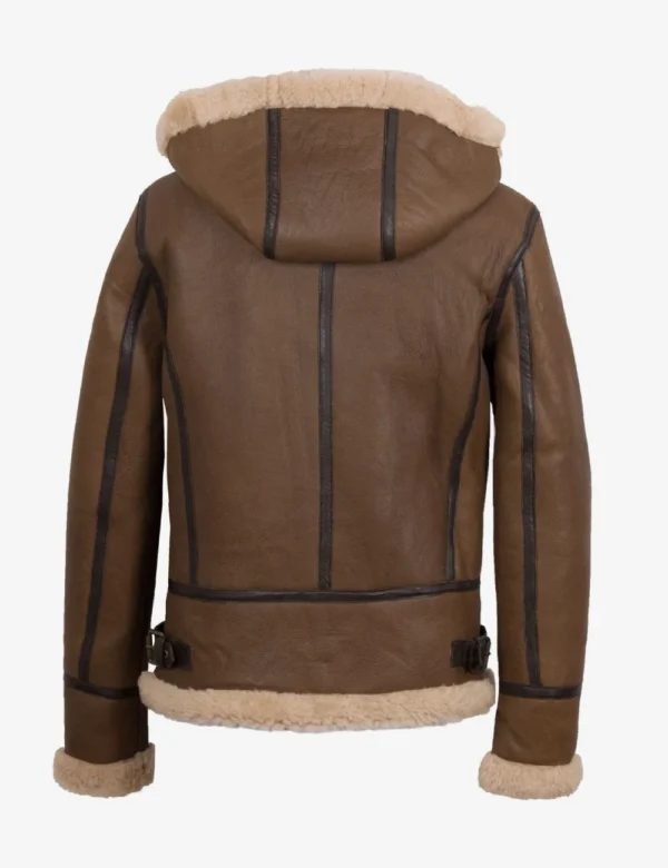 Shearling jacket with hood