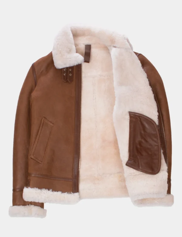 Shearling-lined leather coat
