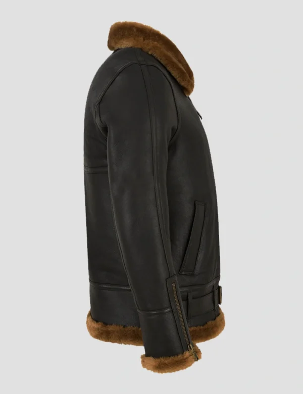 Sheepskin-lined B3 flight jacket