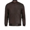 Real Leather Bomber Jacket Snuff Style