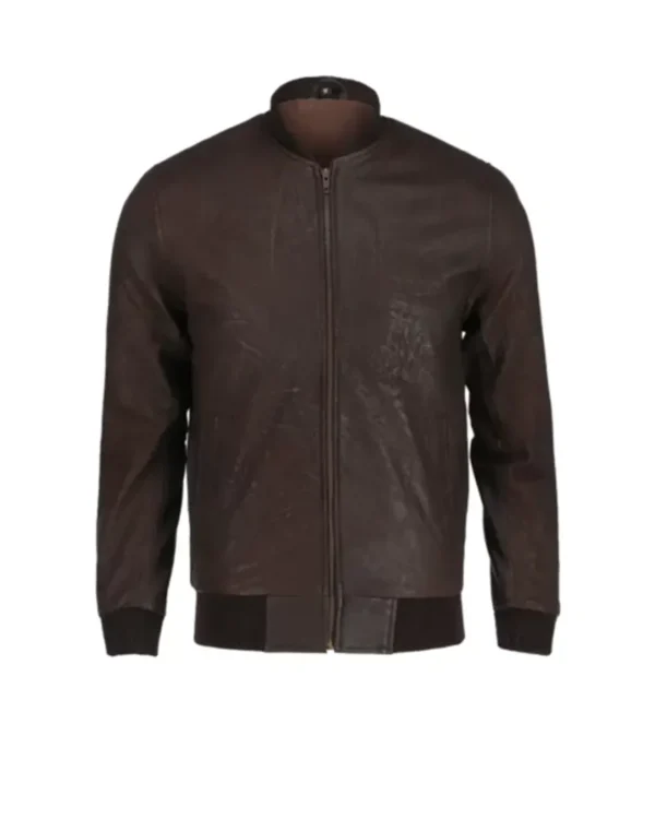 Real Leather Bomber Jacket Snuff Style