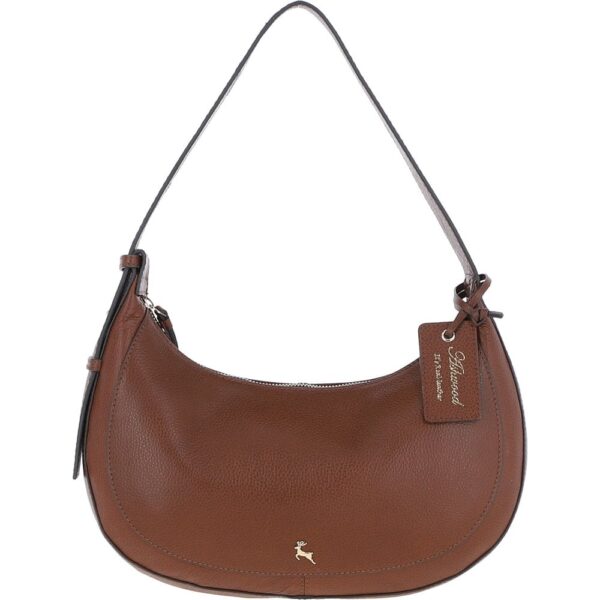 Womens Leather Shoulder Curved Bag