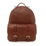 Shrunken Grain Leather Backpack Hampton with Zipper