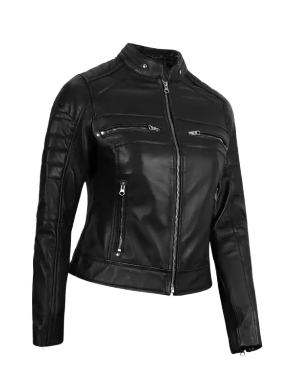 Stylish cafe racer jacket women